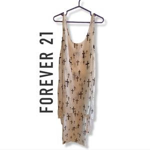 Forever 21 Long Sheer Cross High Low Dress
